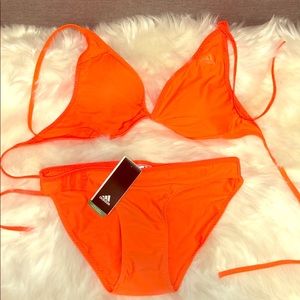 Neon Orange Two Piece Adidas Swimsuit